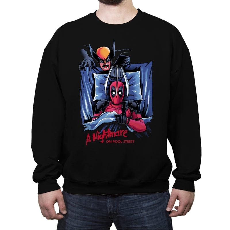 A Nightmare on Pool Street - Crew Neck Sweatshirt Crew Neck Sweatshirt RIPT Apparel Small / Black