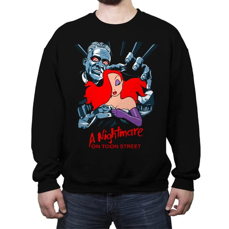 A Nightmare on Toon Street - Crew Neck Sweatshirt Crew Neck Sweatshirt RIPT Apparel Small / Black