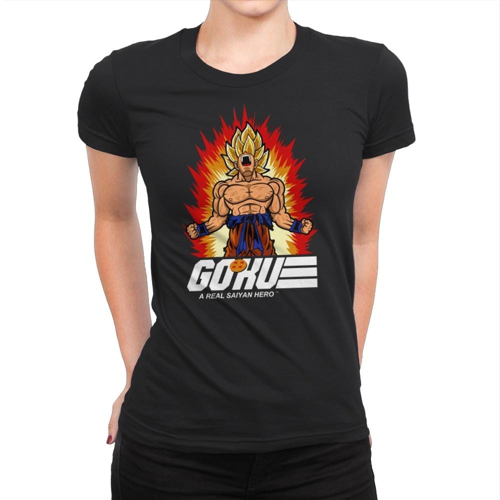 A Real Saiyan Hero - Womens Premium T-Shirts RIPT Apparel Small / Black