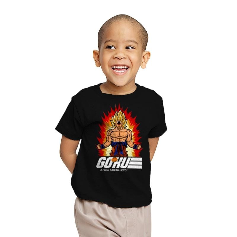 A Real Saiyan Hero - Youth T-Shirts RIPT Apparel X-small / Black