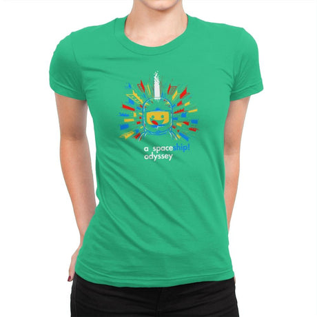 A Spaceship Odyssey Exclusive - Womens Premium T-Shirts RIPT Apparel Small / Kelly Green