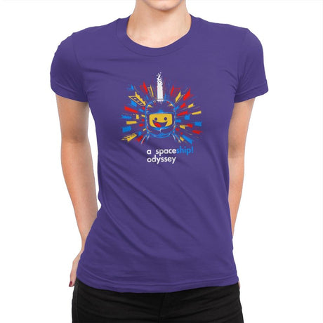 A Spaceship Odyssey Exclusive - Womens Premium T-Shirts RIPT Apparel Small / Purple Rush
