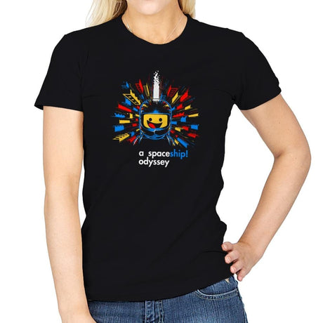 A Spaceship Odyssey Exclusive - Womens T-Shirts RIPT Apparel Small / Black