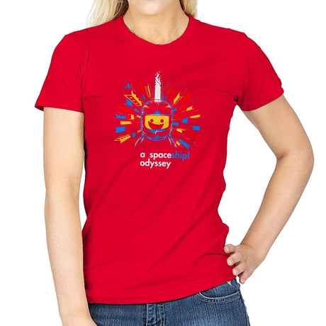 A Spaceship Odyssey Exclusive - Womens T-Shirts RIPT Apparel Small / Red