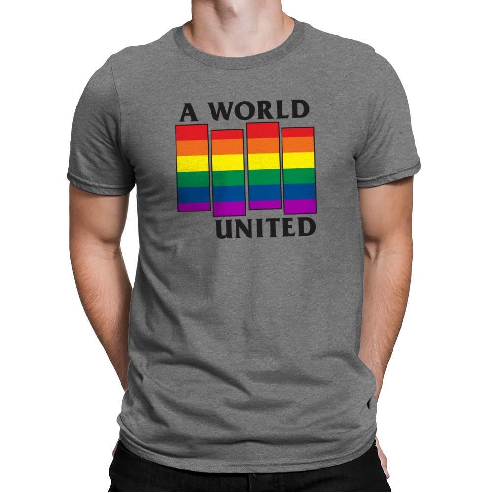 A World United Exclusive - Pride - Mens Premium T-Shirts RIPT Apparel Small / Heather Grey