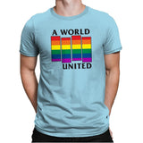 A World United Exclusive - Pride - Mens Premium T-Shirts RIPT Apparel Small / Light Blue