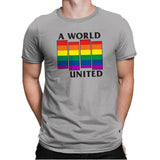 A World United Exclusive - Pride - Mens Premium T-Shirts RIPT Apparel Small / Light Grey