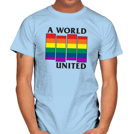 A World United Exclusive - Pride - Mens T-Shirts RIPT Apparel Small / Light Blue