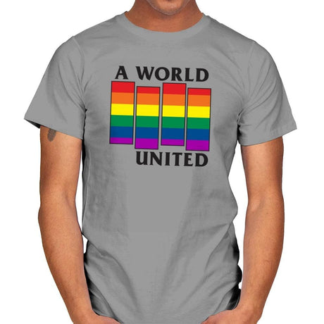 A World United Exclusive - Pride - Mens T-Shirts RIPT Apparel Small / Sport Grey