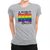 A World United Exclusive - Pride - Womens Premium T-Shirts RIPT Apparel Small / Heather Grey