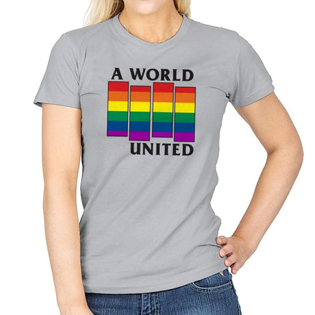 A World United Exclusive - Pride - Womens T-Shirts RIPT Apparel Small / Sport Grey