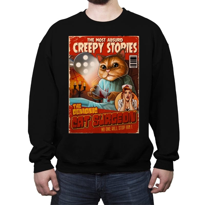 Absurd Creepy Stories - Crew Neck Sweatshirt Crew Neck Sweatshirt RIPT Apparel Small / Black