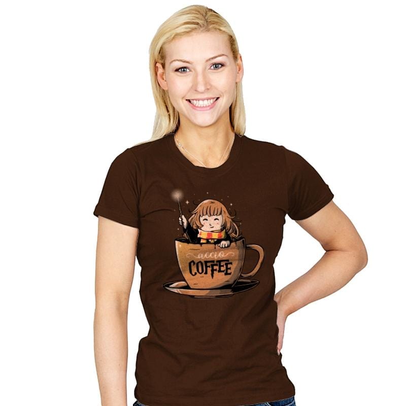 Accio Coffee - Womens T-Shirts RIPT Apparel Small / Brown