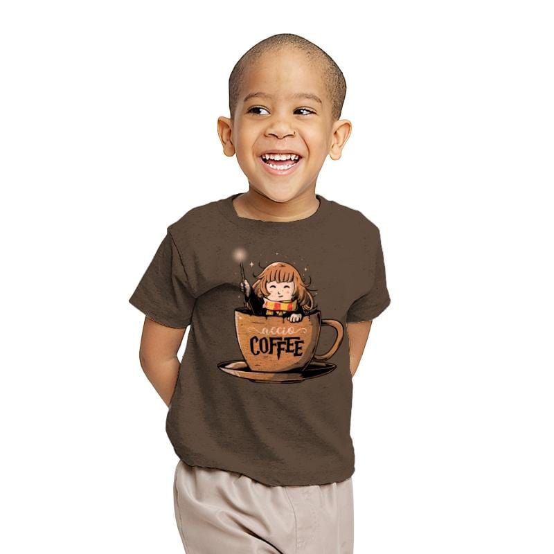 Accio Coffee - Youth T-Shirts RIPT Apparel X-small / Dark chocolate