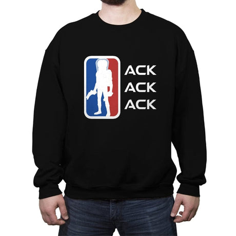 Ack Ack Ack League - Crew Neck Sweatshirt Crew Neck Sweatshirt RIPT Apparel Small / Black