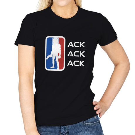 Ack Ack Ack League - Womens T-Shirts RIPT Apparel Small / Black