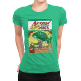 Action Cowmics - Womens Premium T-Shirts RIPT Apparel Small / Kelly Green