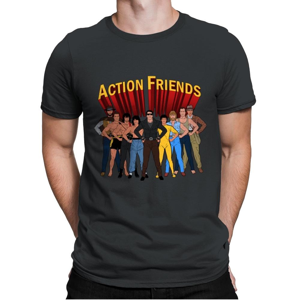Action Friends - Mens Premium T-Shirts RIPT Apparel Small / Heavy Metal