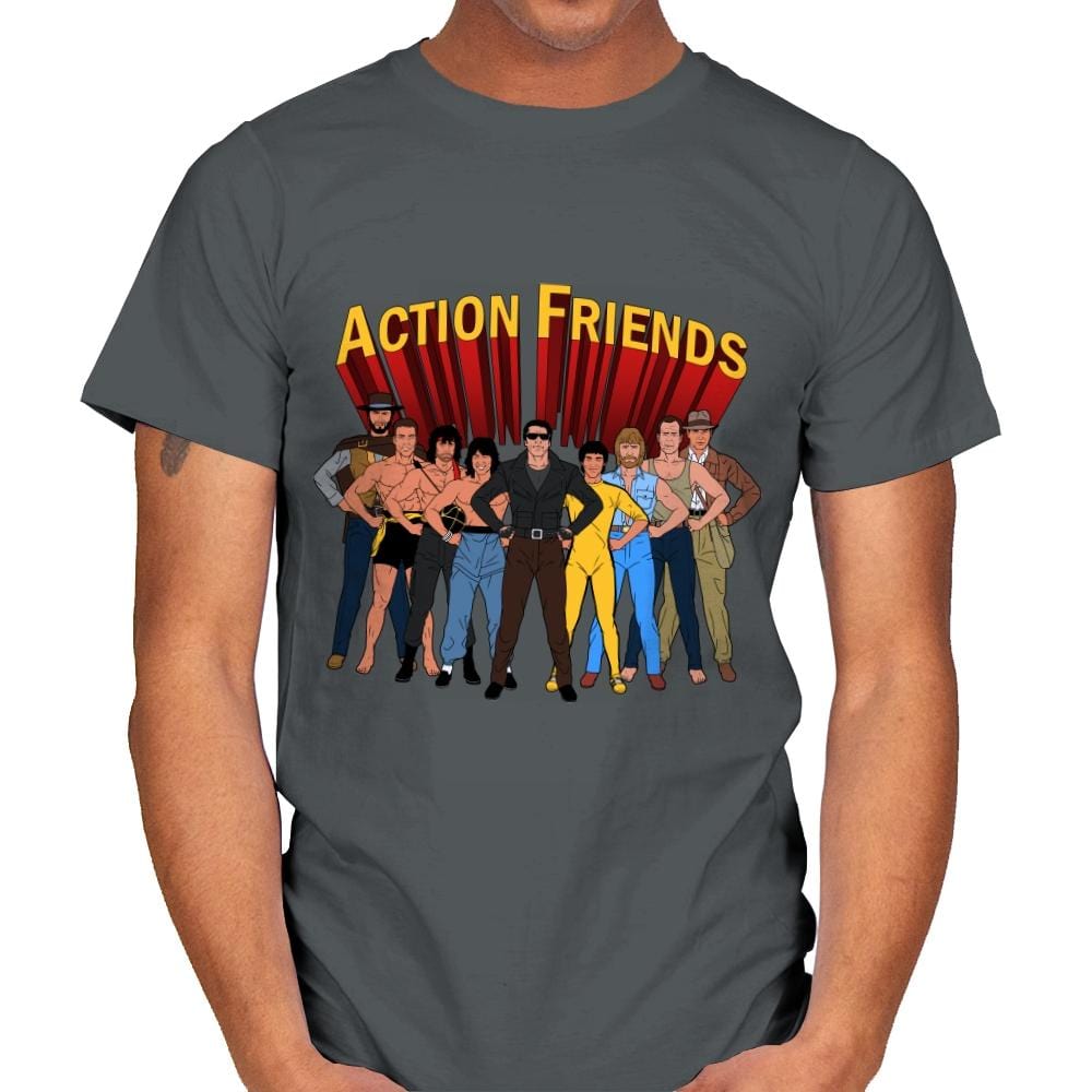 Action Friends - Mens T-Shirts RIPT Apparel Small / Charcoal