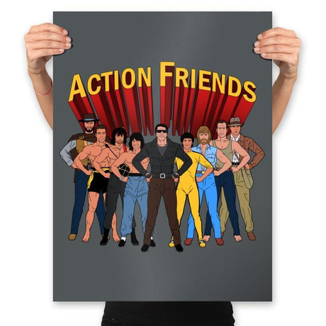 Action Friends - Prints Posters RIPT Apparel 18x24 / Charcoal