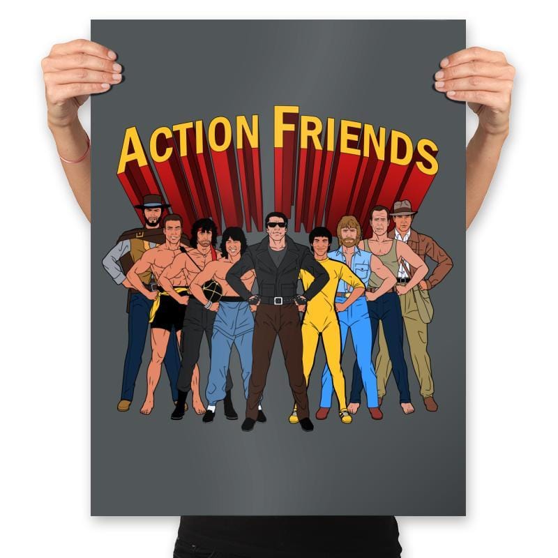 Action Friends - Prints Posters RIPT Apparel 18x24 / Charcoal