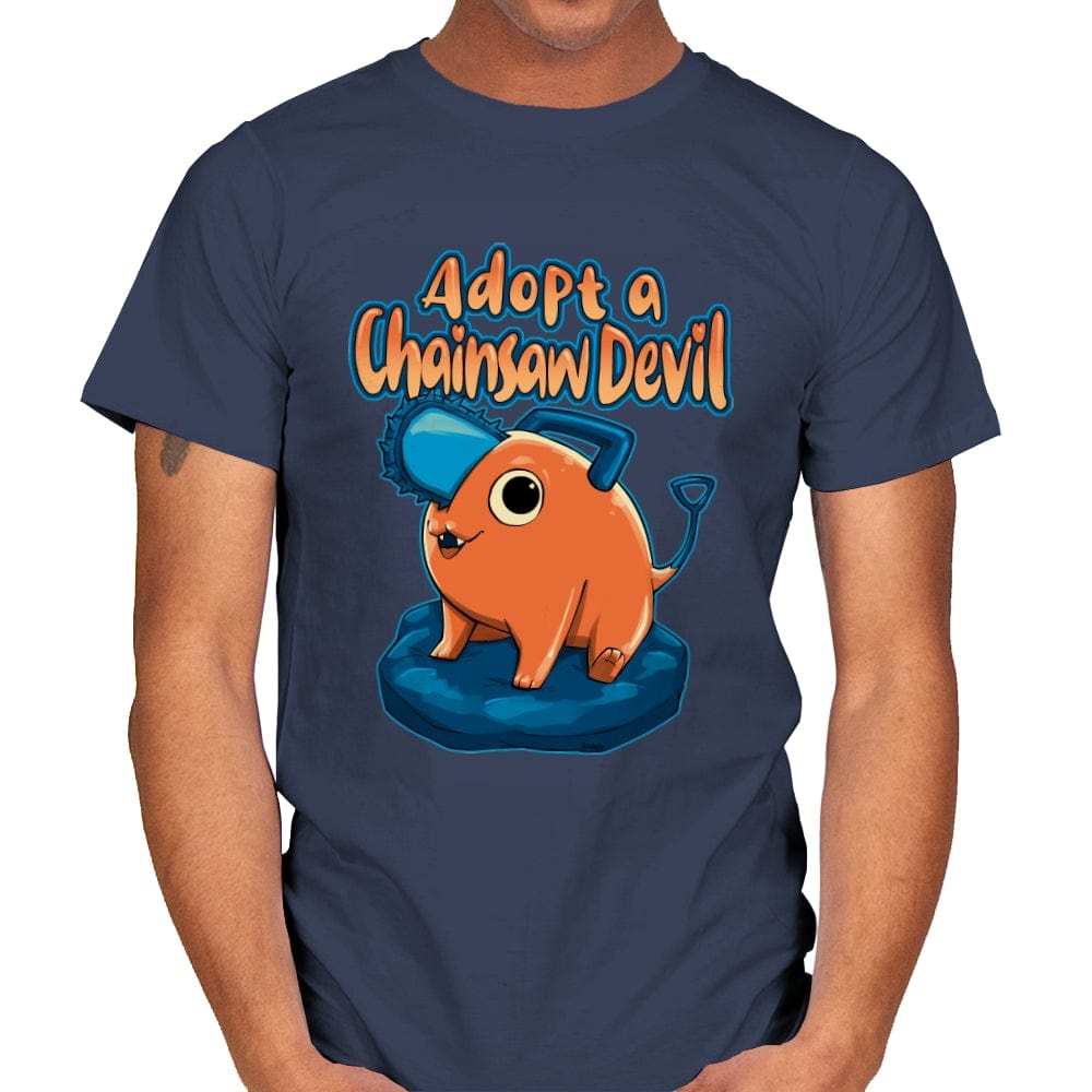 Adopt a Chainsaw Devil  - Mens T-Shirts RIPT Apparel Small / Navy