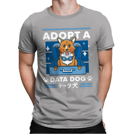 Adopt a Data Dog - Mens Premium T-Shirts RIPT Apparel Small / Light Grey