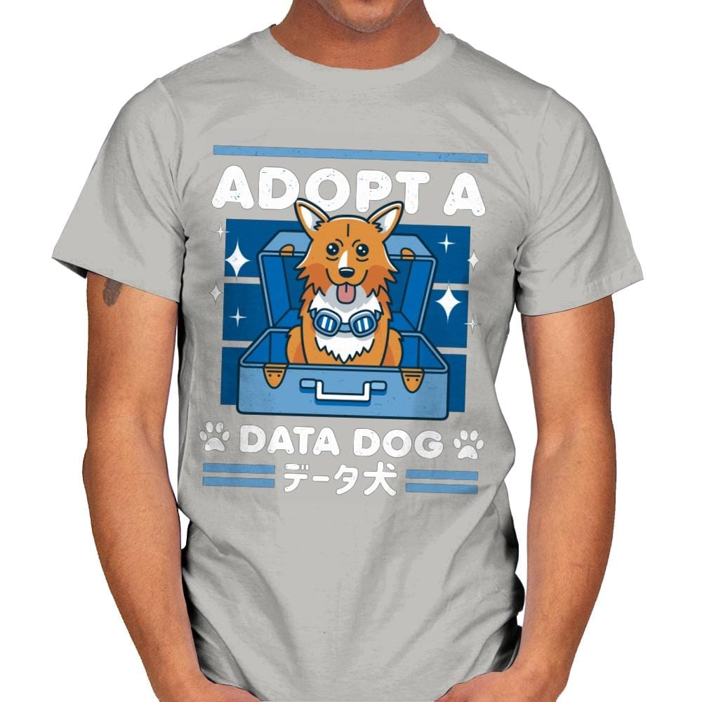 Adopt a Data Dog - Mens T-Shirts RIPT Apparel Small / Ice Grey