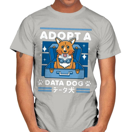 Adopt a Data Dog - Mens T-Shirts RIPT Apparel Small / Ice Grey