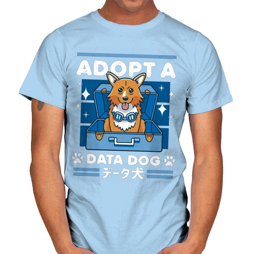 Adopt a Data Dog - Mens T-Shirts RIPT Apparel Small / Light Blue