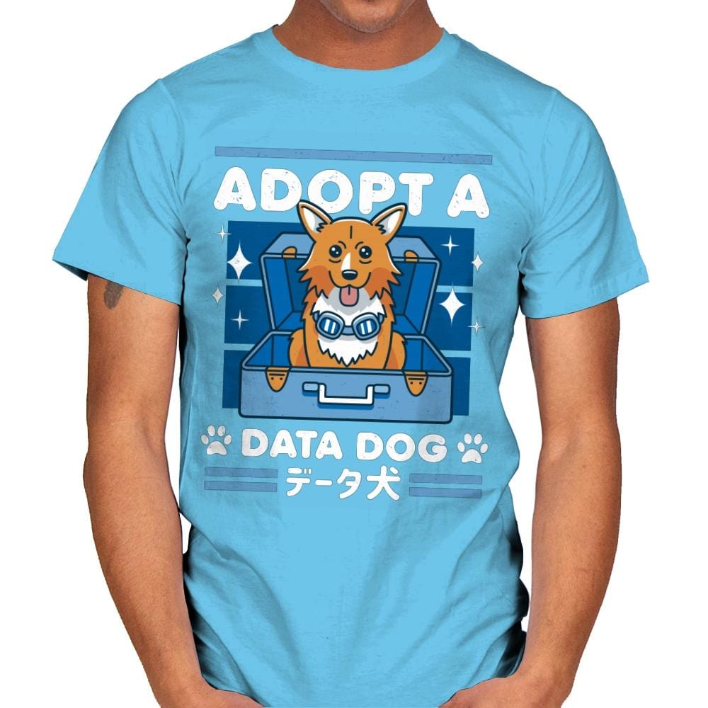 Adopt a Data Dog - Mens T-Shirts RIPT Apparel Small / Sky