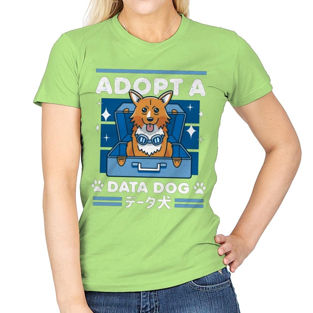 Adopt a Data Dog - Womens T-Shirts RIPT Apparel Small / Mint Green