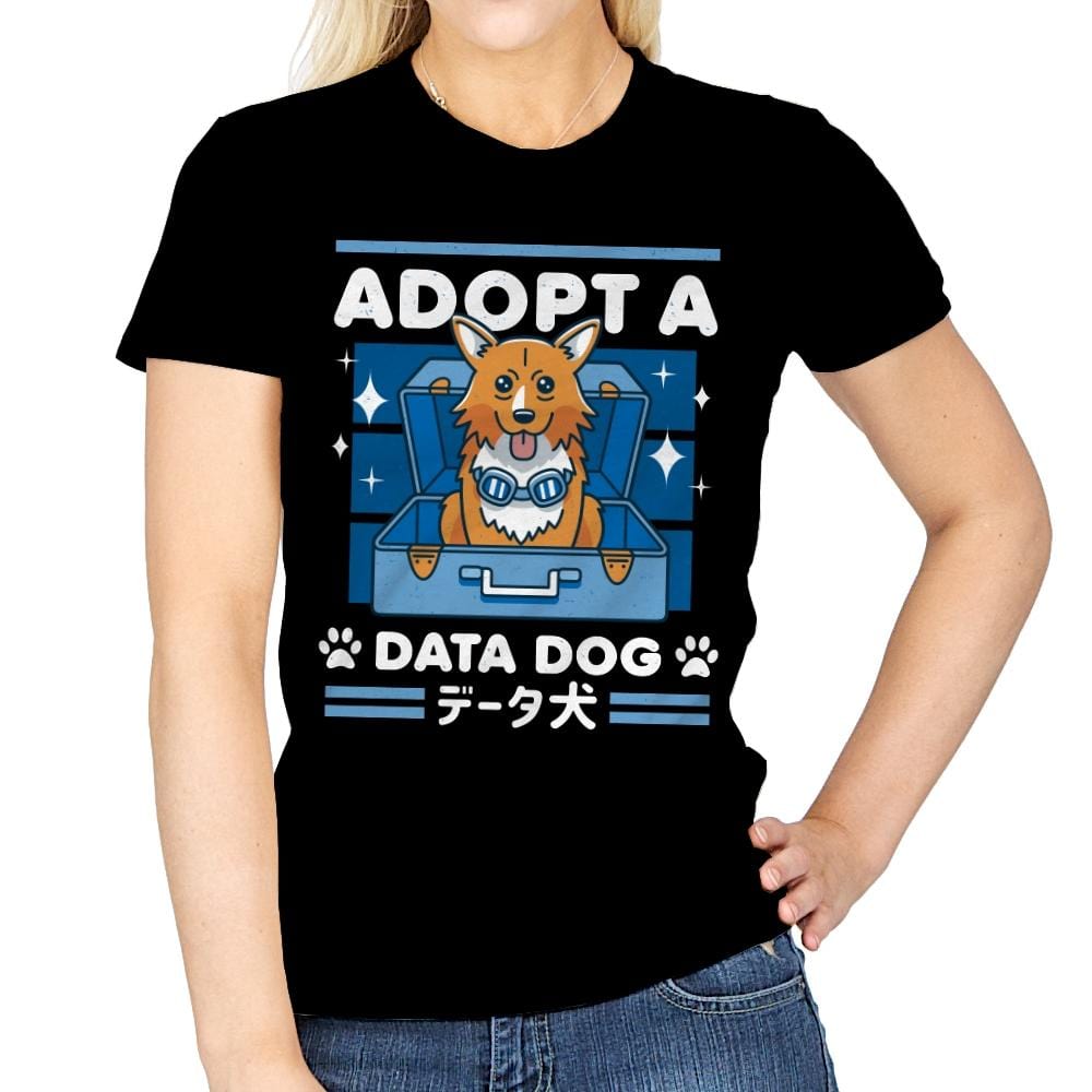 Adopt a Data Dog - Womens T-Shirts RIPT Apparel Small / Navy