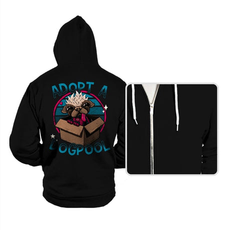 Adopt a Dogpool - Hoodies Hoodies RIPT Apparel Small / Black