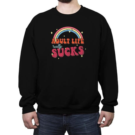 Adult Life - Crew Neck Sweatshirt Crew Neck Sweatshirt RIPT Apparel Small / Black