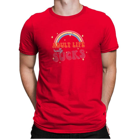 Adult Life - Mens Premium T-Shirts RIPT Apparel Small / Red