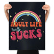 Adult Life - Prints Posters RIPT Apparel 18x24 / Black