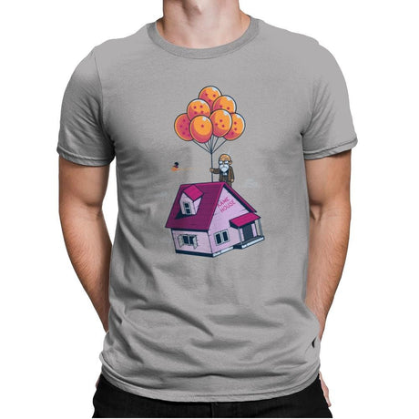Adventure is Up There - Gamer Paradise - Mens Premium T-Shirts RIPT Apparel Small / Light Grey