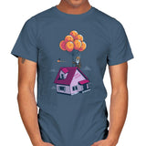 Adventure is Up There - Gamer Paradise - Mens T-Shirts RIPT Apparel Small / Indigo Blue