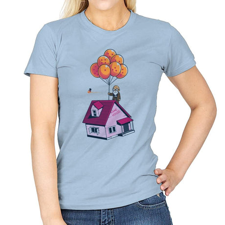 Adventure is Up There - Gamer Paradise - Womens T-Shirts RIPT Apparel Small / Light Blue