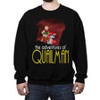 Adventures of Quailman - Anytime - Crew Neck Sweatshirt Crew Neck Sweatshirt RIPT Apparel Small / Black