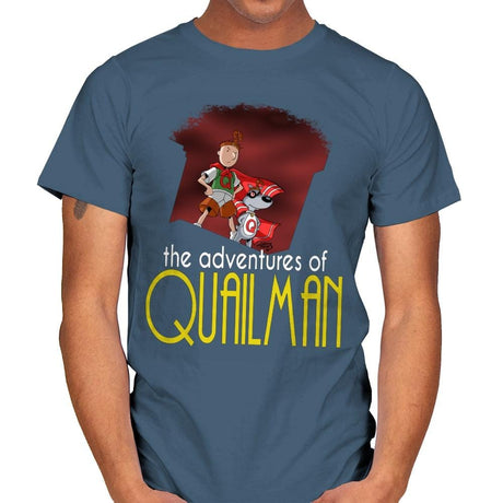 Adventures of Quailman - Anytime - Mens T-Shirts RIPT Apparel Small / Indigo Blue