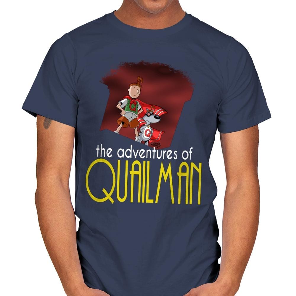 Adventures of Quailman - Anytime - Mens T-Shirts RIPT Apparel Small / Navy