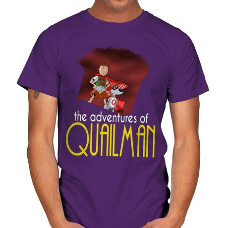 Adventures of Quailman - Anytime - Mens T-Shirts RIPT Apparel Small / Purple