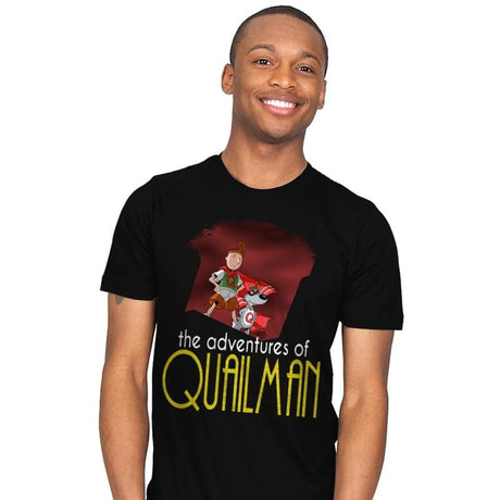 Adventures of Quailman - Mens T-Shirts RIPT Apparel Small / Black