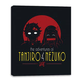 Adventures of Tanjiro & Nezuko - Canvas Wraps Canvas Wraps RIPT Apparel 16x20 / Black