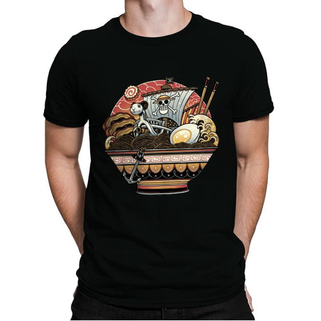 Ahoy, Noodle Pirates! - Mens Premium T-Shirts RIPT Apparel Small / Black