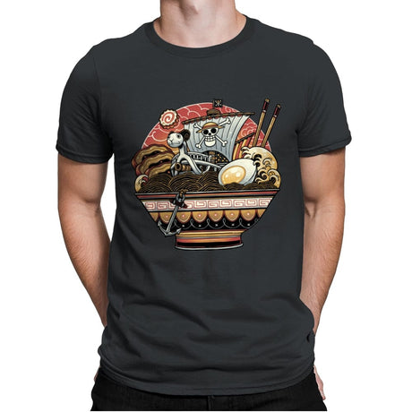 Ahoy, Noodle Pirates! - Mens Premium T-Shirts RIPT Apparel Small / Heavy Metal