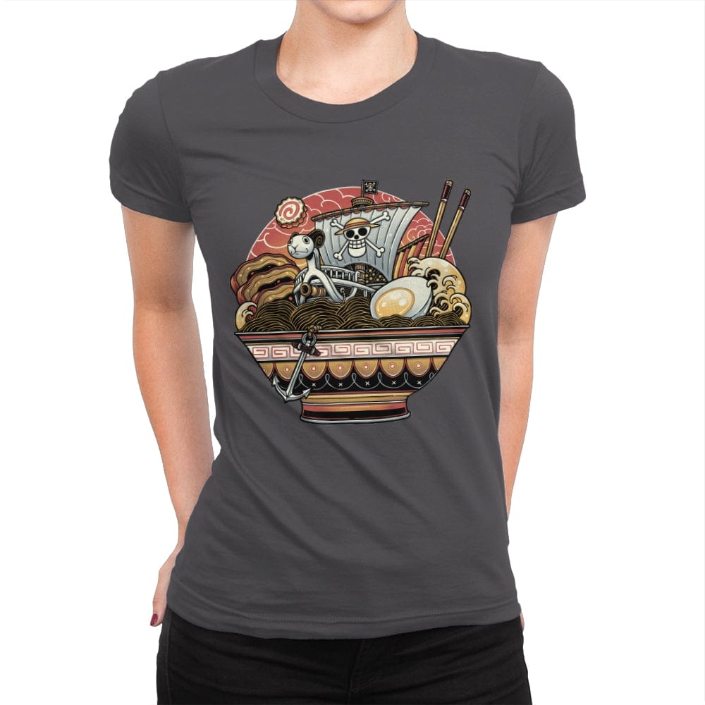 Ahoy, Noodle Pirates! - Womens Premium T-Shirts RIPT Apparel Small / Heavy Metal