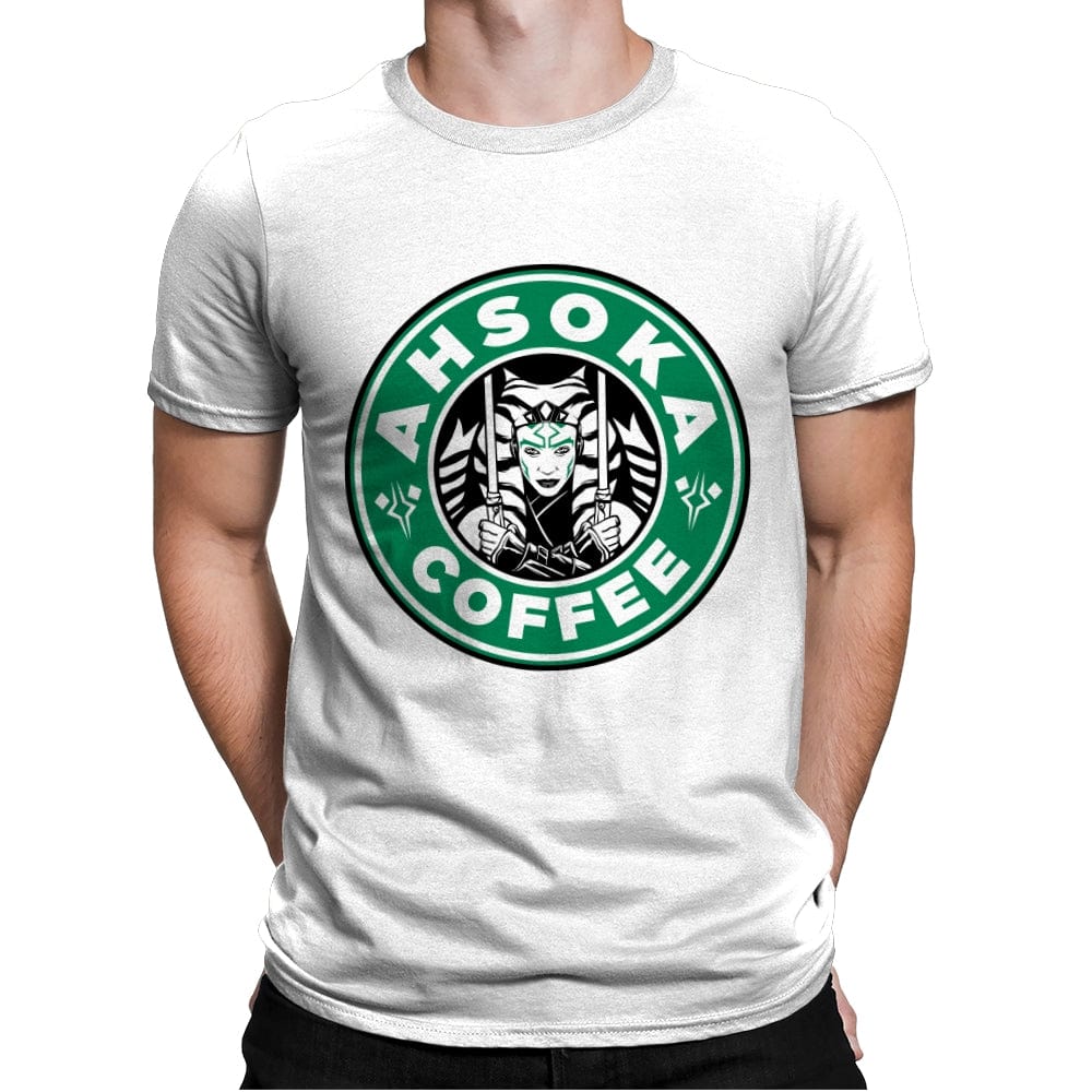 Ahsoka Coffee - Mens Premium T-Shirts RIPT Apparel Small / White